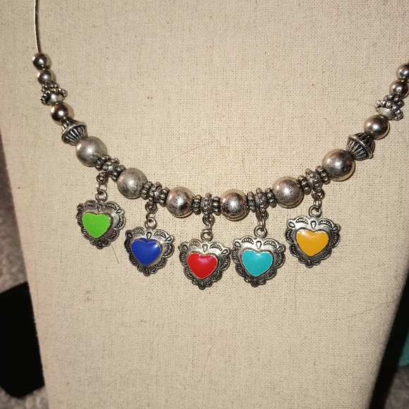 Vintage silver necklace with hearts Price Firm - Picture 3 of 3